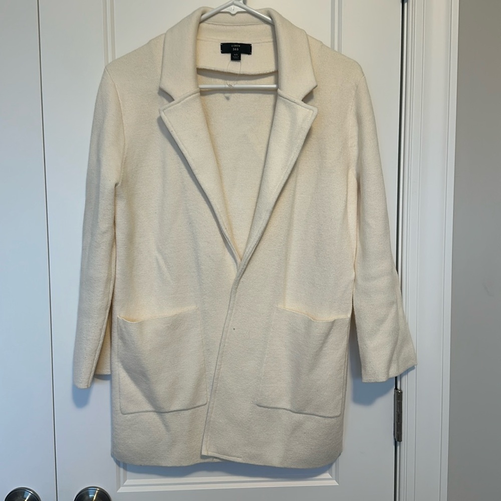 J. Crew Sophie Knit Blazer in Cream
